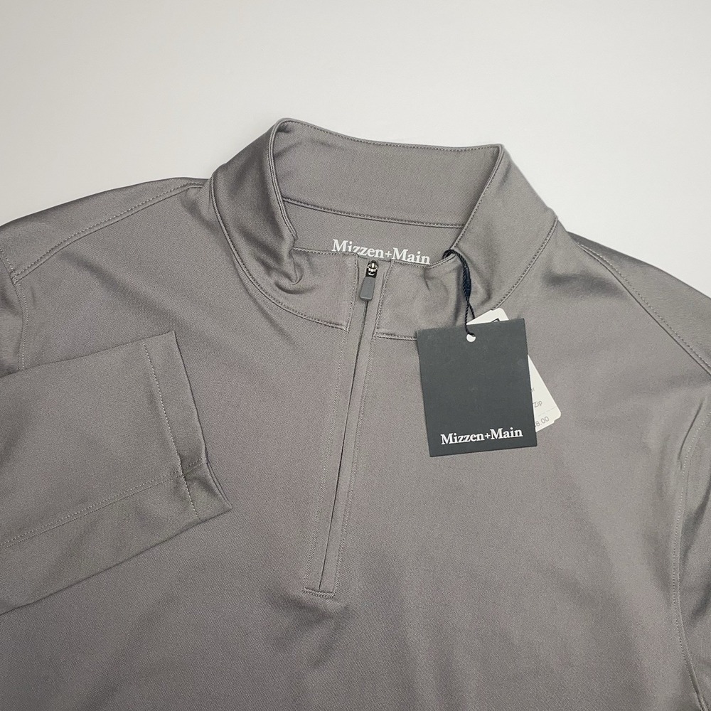 Mizzen + Main Keeton Quarter Zip Men's Medium Performance Pullover Sweater Grey